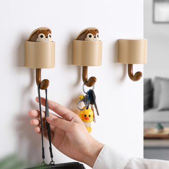 卡贝(cobbe)创意挂钩松鼠挂钩可爱免打孔墙壁壁挂强力挂粘钩卡通家用